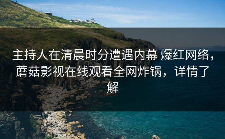 主持人在清晨时分遭遇内幕 爆红网络，蘑菇影视在线观看全网炸锅，详情了解