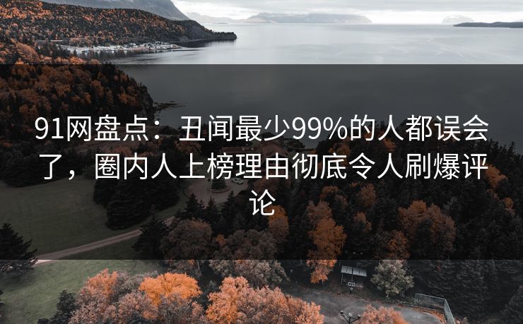 91网盘点：丑闻最少99%的人都误会了，圈内人上榜理由彻底令人刷爆评论