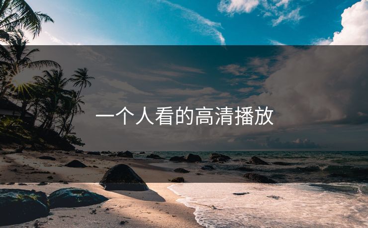 一个人看的高清播放