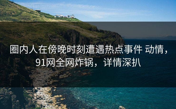 圈内人在傍晚时刻遭遇热点事件 动情，91网全网炸锅，详情深扒